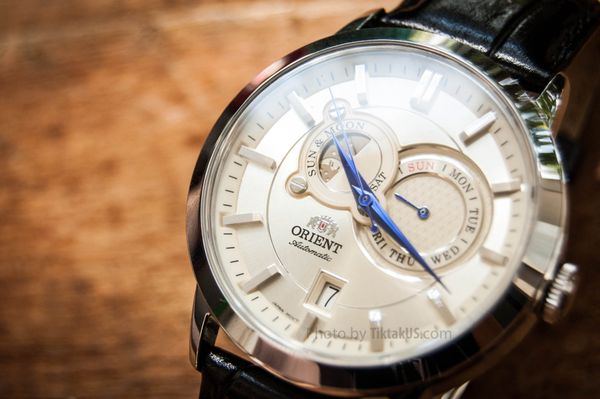 Đồng hồ nam dây da Orient Sun and Moon gen FET0P003W0 Tiktakus