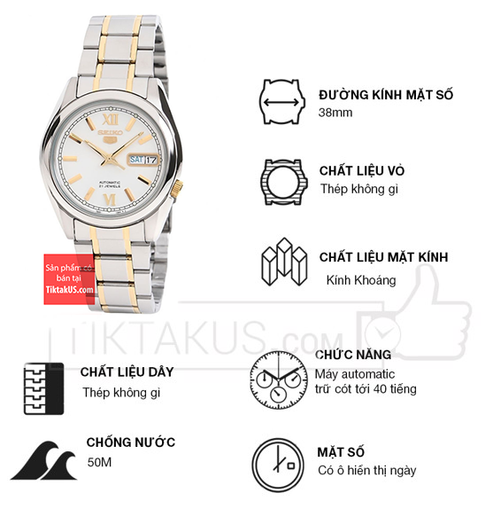 Đồng hồ nam dây thép Seiko Automatic SNKL57K1