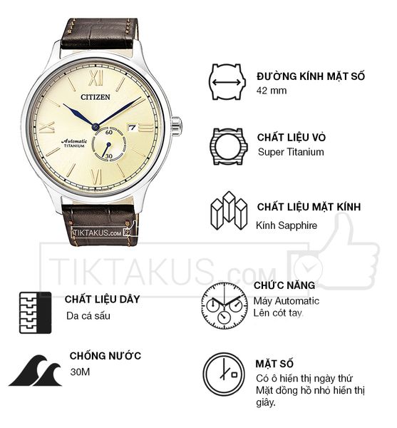 Đồng hồ nam Citizen Titanium Automatic NJ0090-21L - Tiktakus