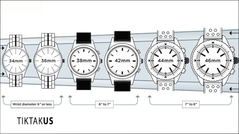 Tra cứu bảng size đồng hồ tham khảo