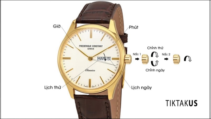 Hướng dẫn chi tiết cách chỉnh giờ, lịch đồng hồ cơ an toàn