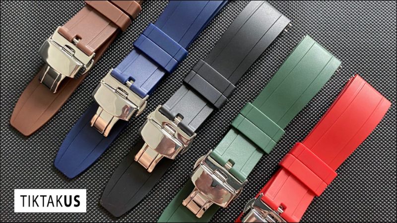 Chọn dây da dày dặn, bản rộng (ví dụ 20mm, 22mm, 24mm tùy lug width)