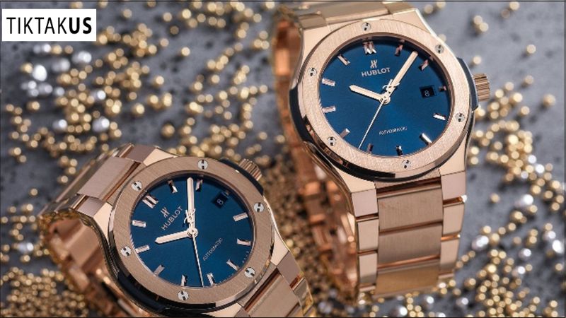 Dây kim loại mang lại vẻ ngoài mạnh mẽ và sang trọng cho đồng hồ Hublot.