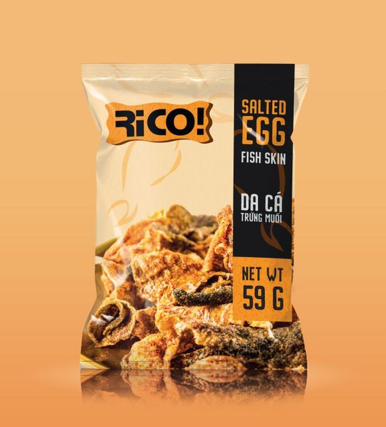 Mặt trước của da cá trứng muối Rico 59gr