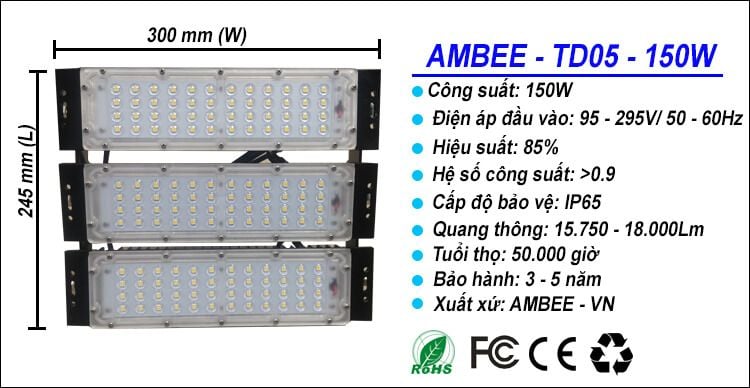 đèn pha led td05 150w