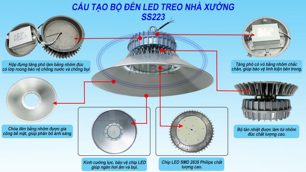 cậu tạo đèn led nhà xưởng ss223