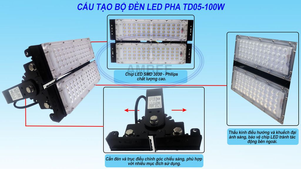 đèn pha led td05 100w