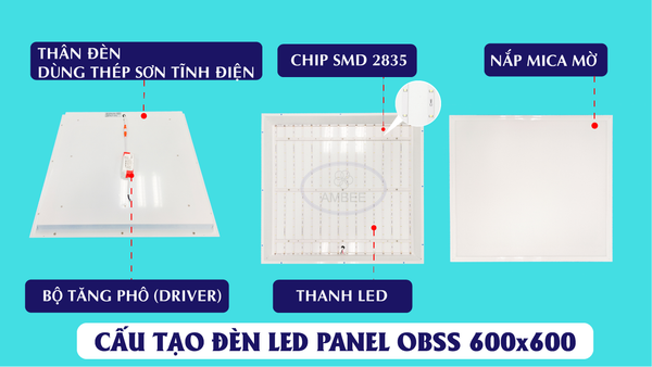 Đèn Led Panel Âm Trần OBSS 600x600 36W tinh tế