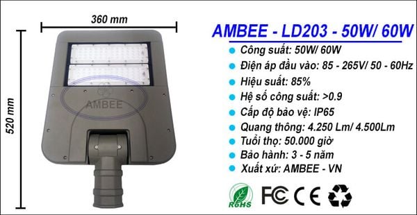 đèn đường led ld203