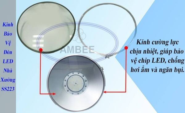 kính bảo vệ đèn led nhà xưởng ss223