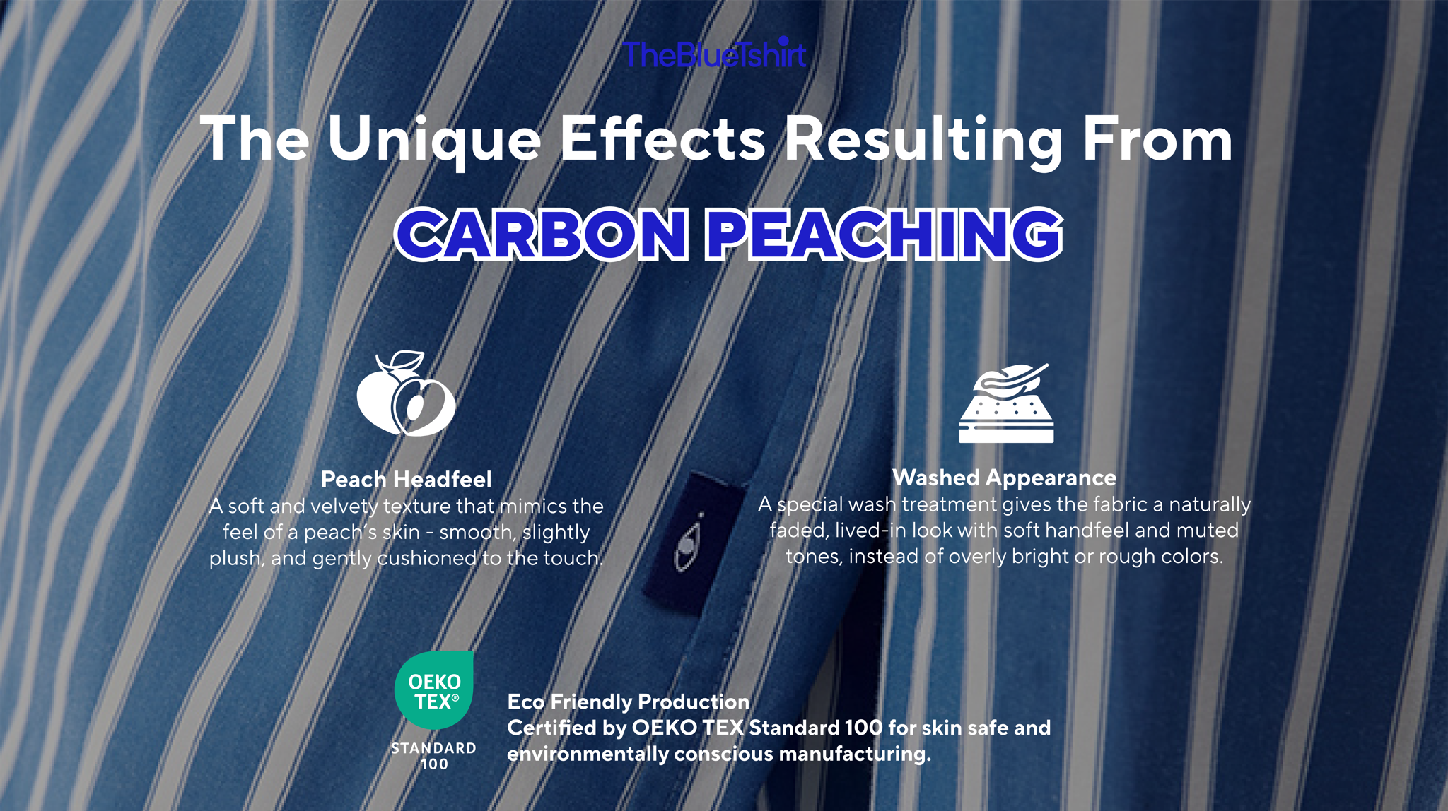 Carbon Peaching: Premium fabric finish for shirts at TheBlueTshirt