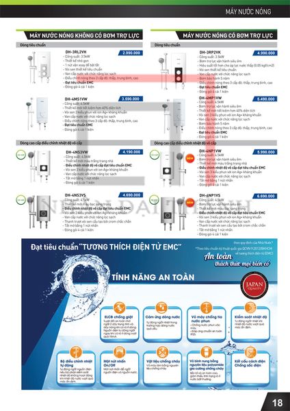 Catalogue máy nước nóng trực tiếp Panasonic
