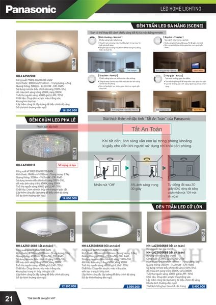 Catalogue đèn trần Led Panasonic