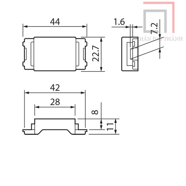 Kích thước của Nút trống Panasonic WN3020W