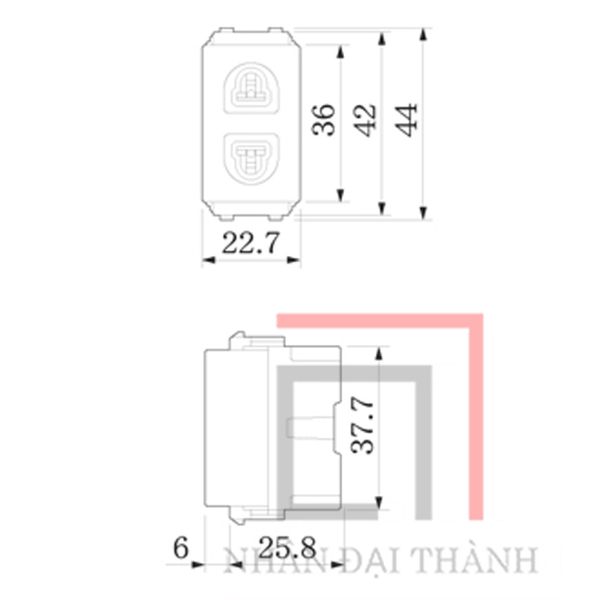 Sơ đồ của Ổ cắm Panasonic WEV1091