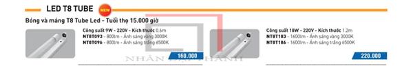 Catalogue của Đèn Led T8 Tube Nanoco