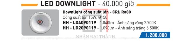 Catalogue của Đèn Led Downlight Panasonic