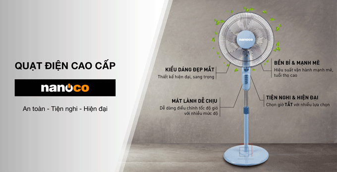 Bán Quạt đứng Nanoco NSF1620BL-RC giá đại lý tại Gò Vấp TPHCM ...