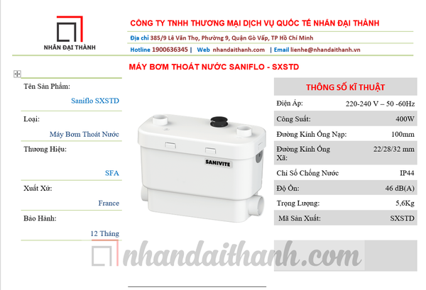 May Bom Thoat Nu?c SFA Sanivite - Gi?i phap l?p d?t nha b?p ? b?t c? n ...