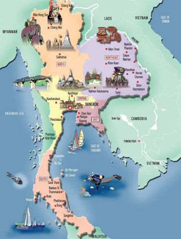 Bản đồ du lịch Thái Lan Pattaya, Phuket,....chi tiết khi đi du lịch tự túc