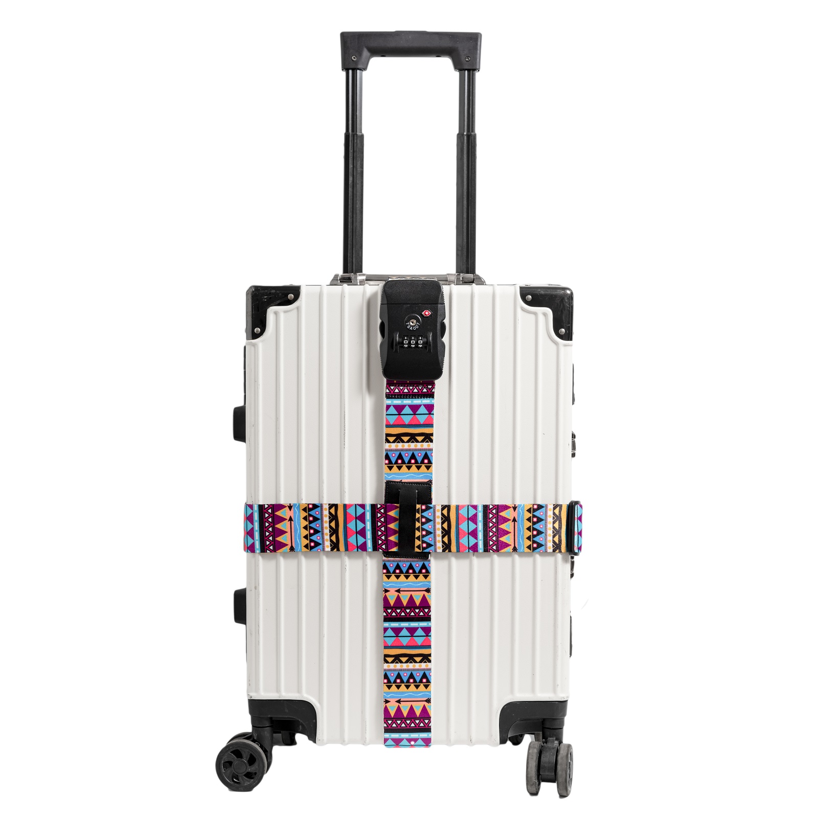 Dây đai vali thắt chữ thập chính hãng Go&Fly khóa TSA007 cao cấp loại dày 1.5 mm họa tiết thổ cẩm