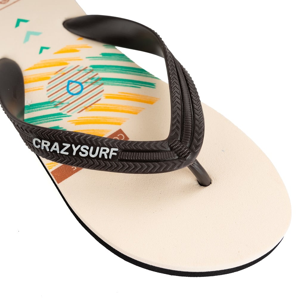 Dép xỏ ngón nam màu trắng be Crazy Surf SUF-11