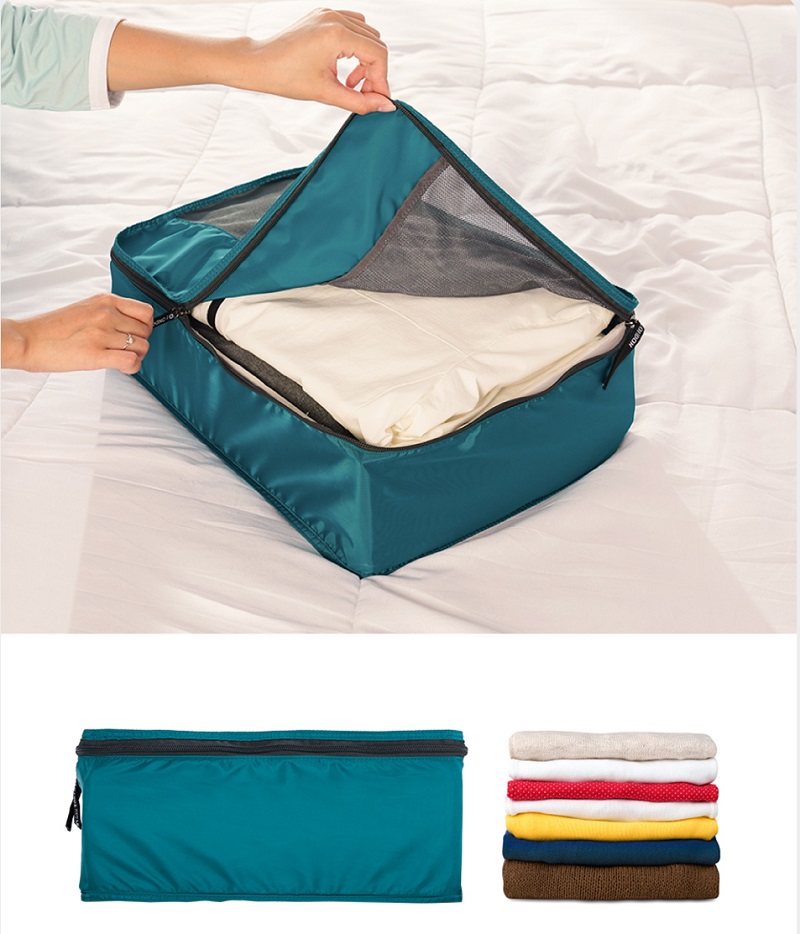 Túi đựng áo quần hình hộp Msquare Cube màu xanh đậm