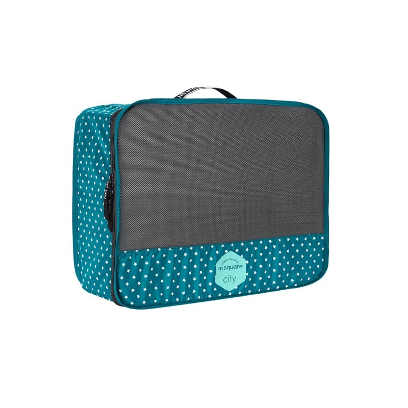 Túi đựng áo quần hình hộp Msquare Cube hình hộp chữ nhật màu xanh