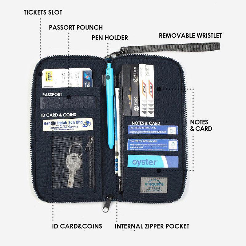 Thiết kế nhiều ngăn của bóp đựng passport Msquare Holder S L