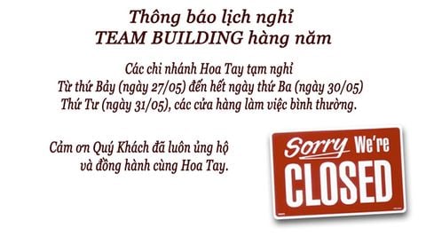 Thông báo lịch nghỉ Team Building hằng năm