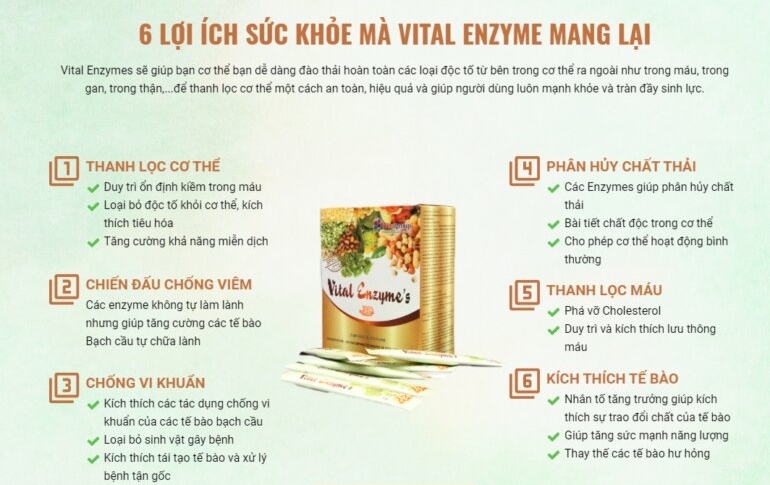 Vital enzyme's có tác dụng gì?