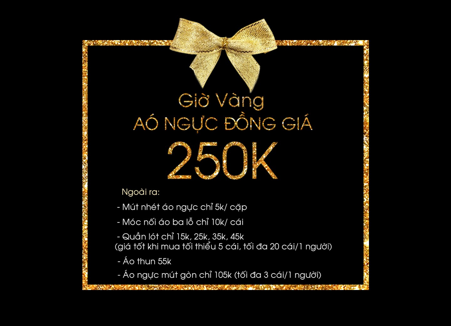 Giờ vàng áo ngực Wannabe đồng giá 250k