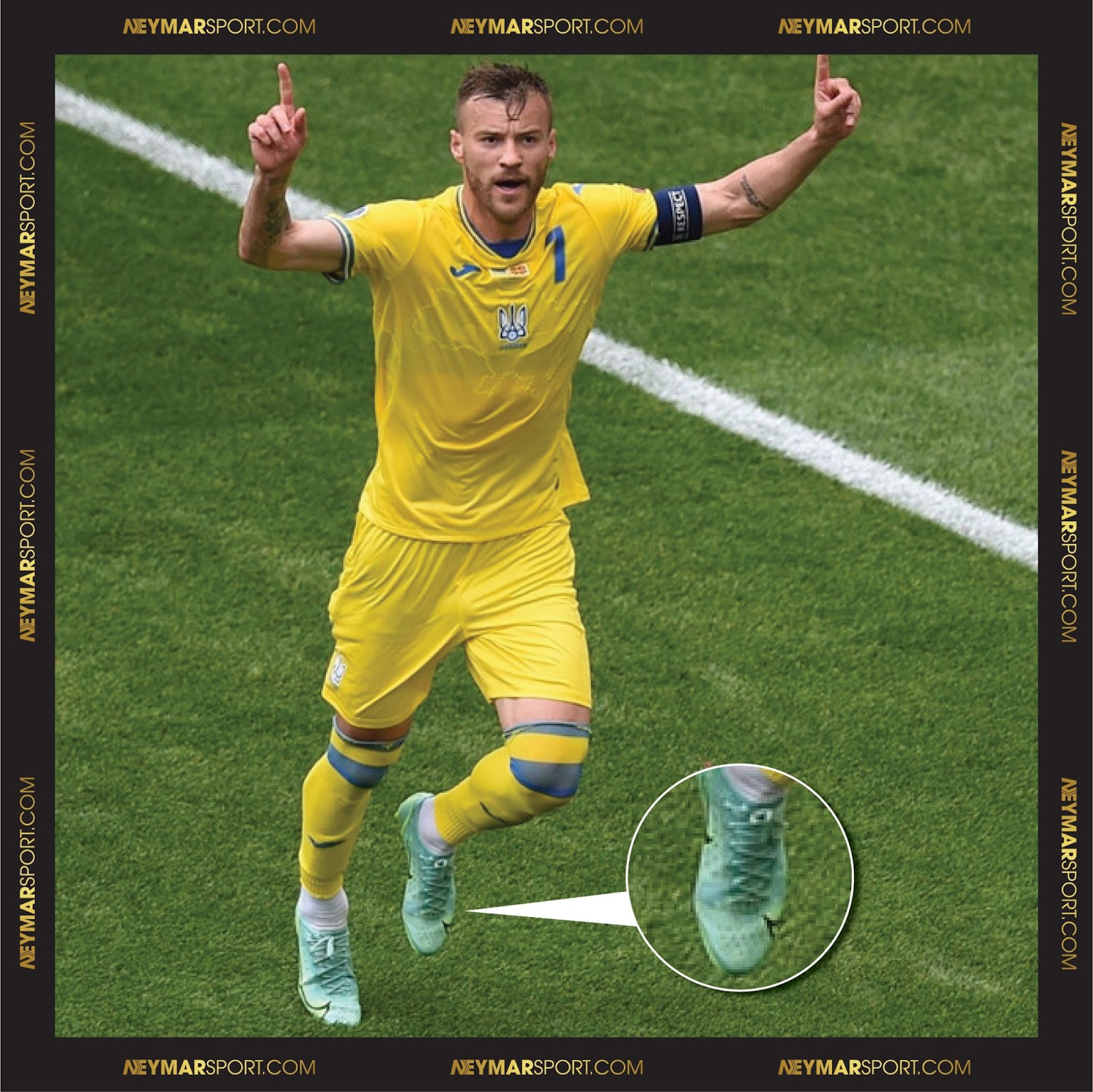 Xếp thứ 5 là Andriy Yarmolenko của đội tuyển Ukraine với 2 lần ghi bàn