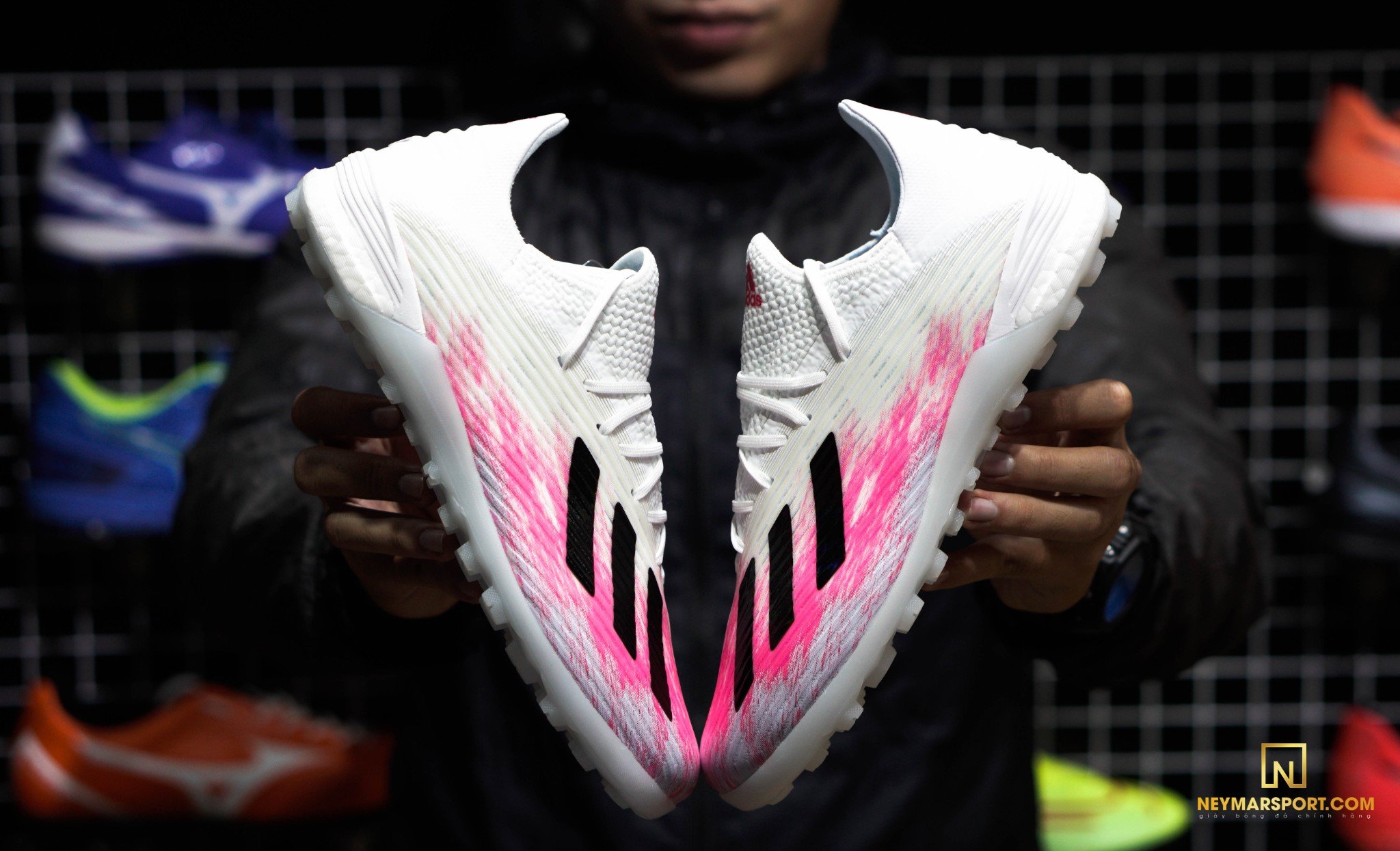 Giày cỏ nhân tạo adidas X 19.1 TF Uniforia - Footwear White/Core Black/Shock Pink