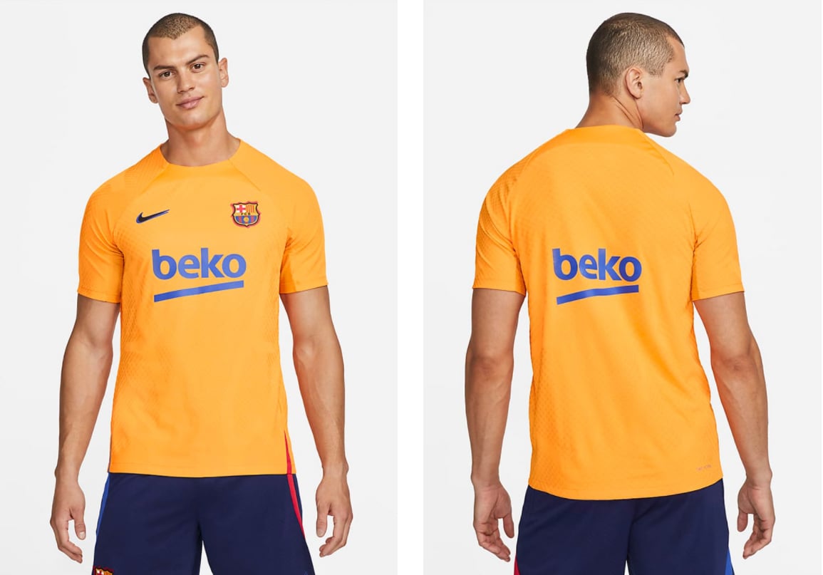 Khám phá chi tiết áo tập mùa giải 2022 của FC Barcelona, do Nike sản xuất.