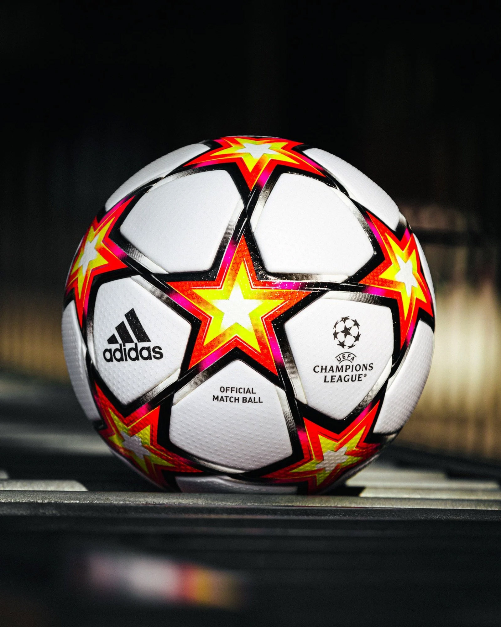 Bóng adidas Football Pyrostorm Champions League 2021 Pro Match Ball - White/Solar Red/Solar Yellow