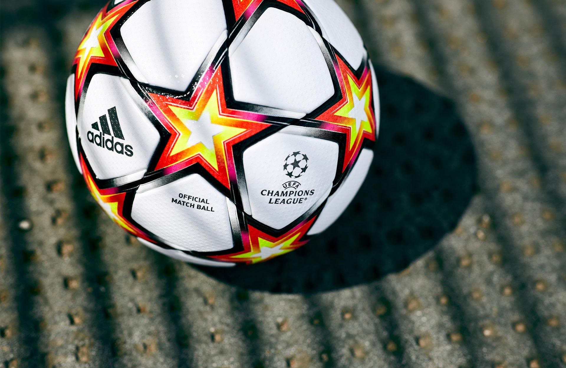 Bóng adidas Football Pyrostorm Champions League 2021 Pro Match Ball - White/Solar Red/Solar Yellow