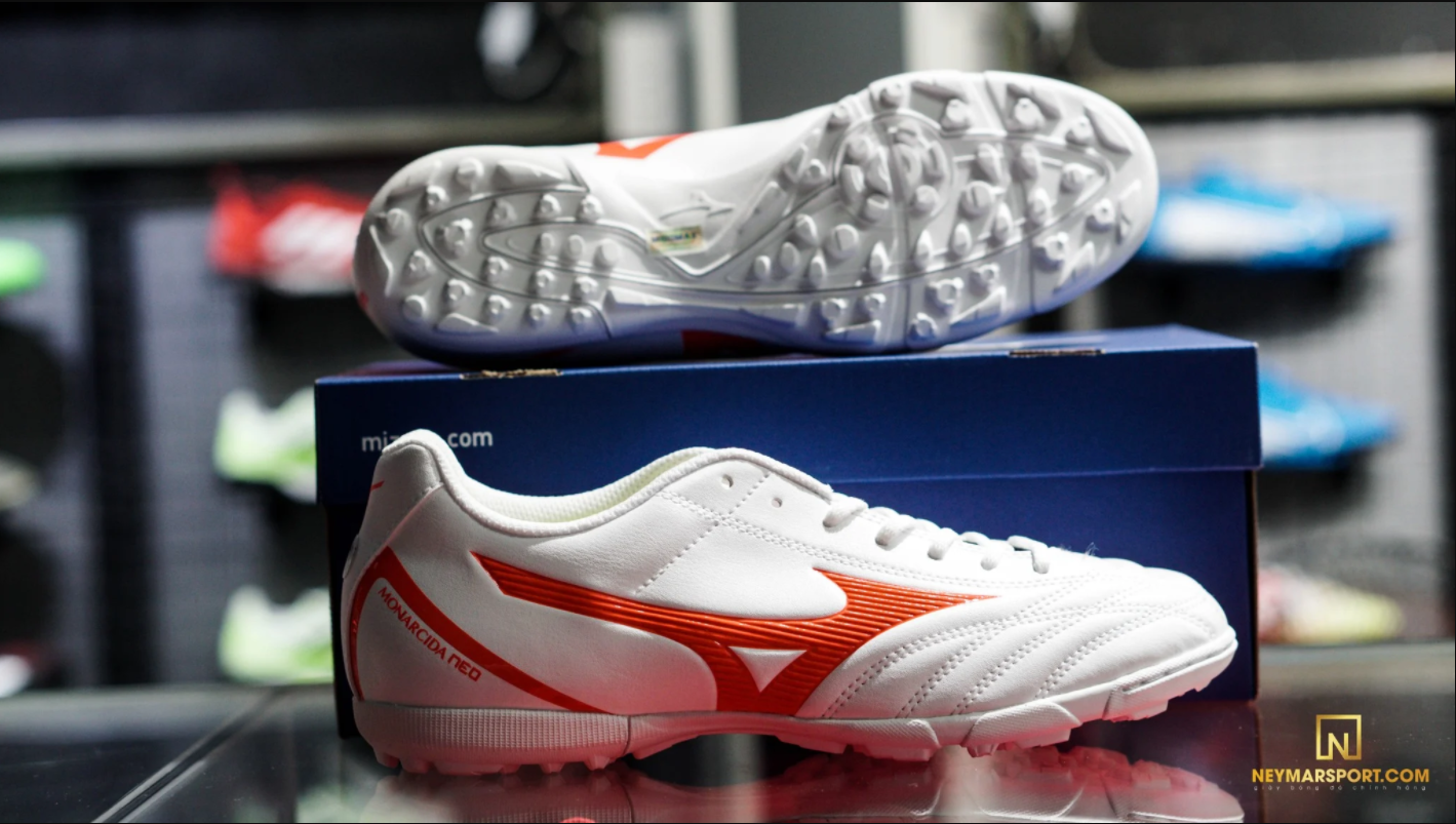 Giày đá banh Mizuno Monarcida Neo Select As TF White/Orange