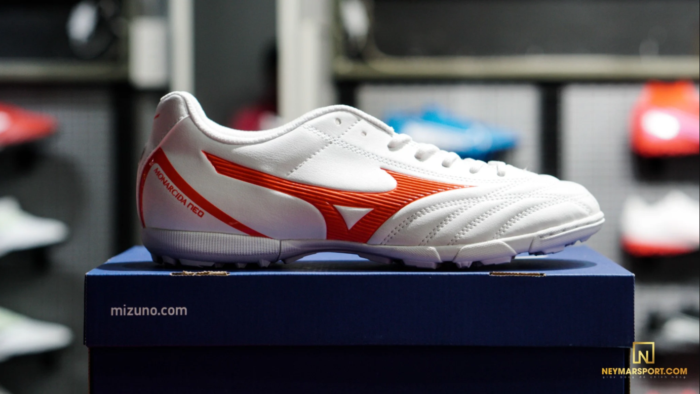 Giày đá banh Mizuno Monarcida Neo Select As TF White/Orange