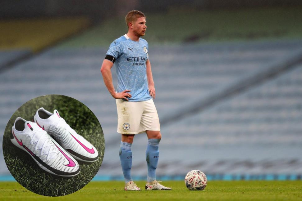 Kevin de Bruyne mang giày đá bóng Nike Phantom GT trong trận đấu với Birmingham