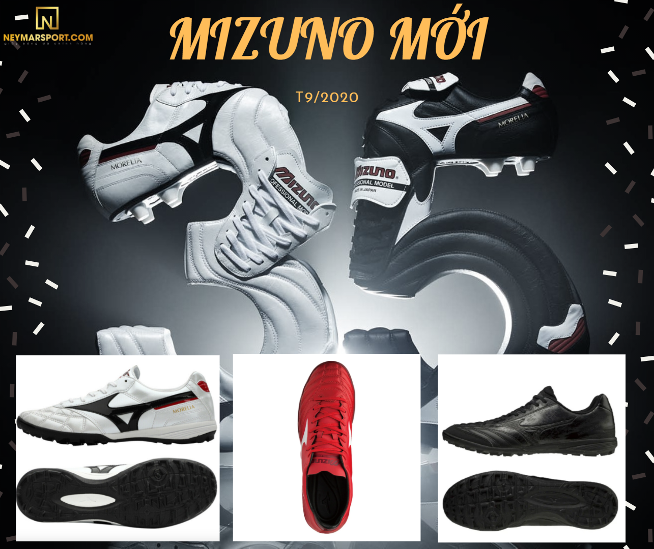 Giới thiệu những mẫu giày đá bóng cỏ nhân tạo mới của Mizuno vừa cập bến tại Neymarsport T9/2020
