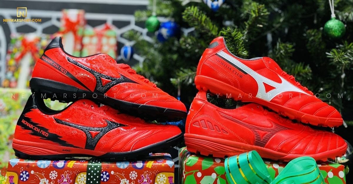 Những gam màu Giáng Sinh bắt mắt từ giày đá bóng Mizuno đã lên kệ tại Neymarsport