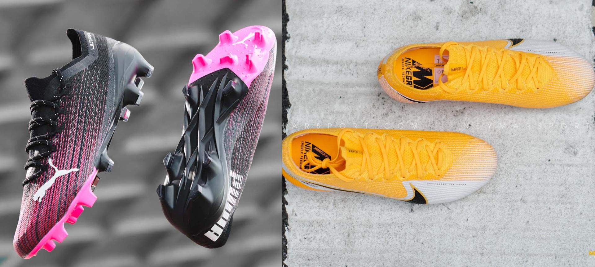 So sánh ngoại hình giày đá bóng Nike Mercurial Vapor 13 và Puma Ultra 1.1