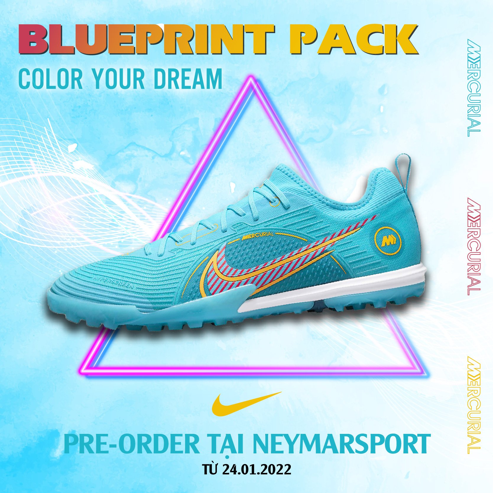 Công nghệ giày cỏ nhân tạo Nike Mercurial Vapor 14 Pro 'Blueprint'