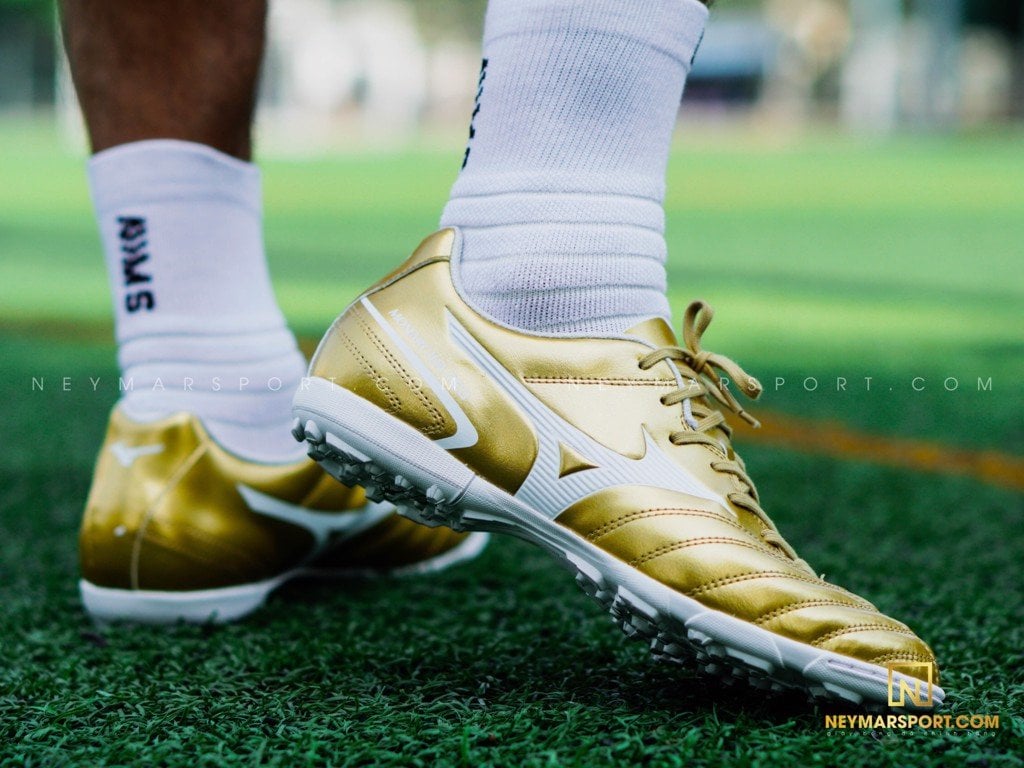Giày đá bóng Mizuno Monarcida NEO II SELECT AS TF Gold/ White