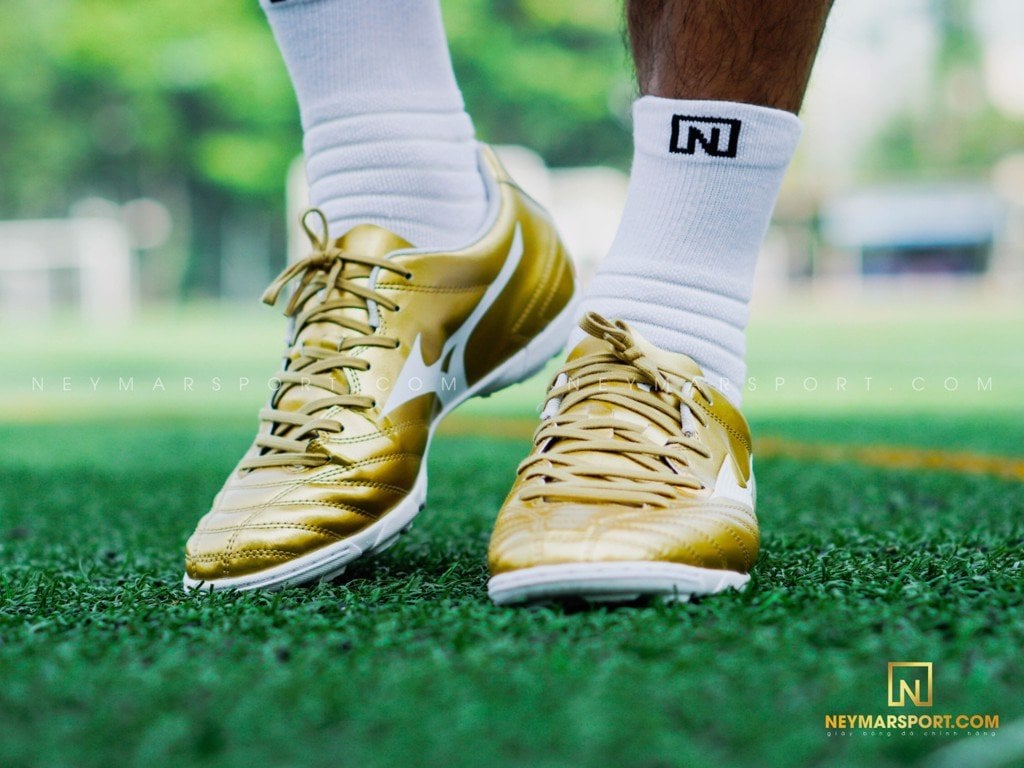 Giày đá bóng Mizuno Monarcida NEO II SELECT AS TF Gold/ White
