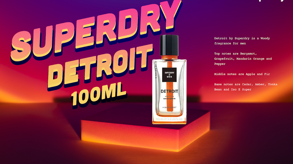 Nước hoa thể thao Superdry Fragrance DETROIT - Hương thơm Woody
