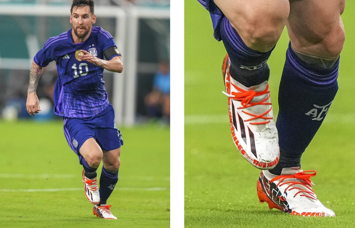 Lionel Messi (Argentina) mang giày đá banh adidas X Speedportal Balon Te Adoro