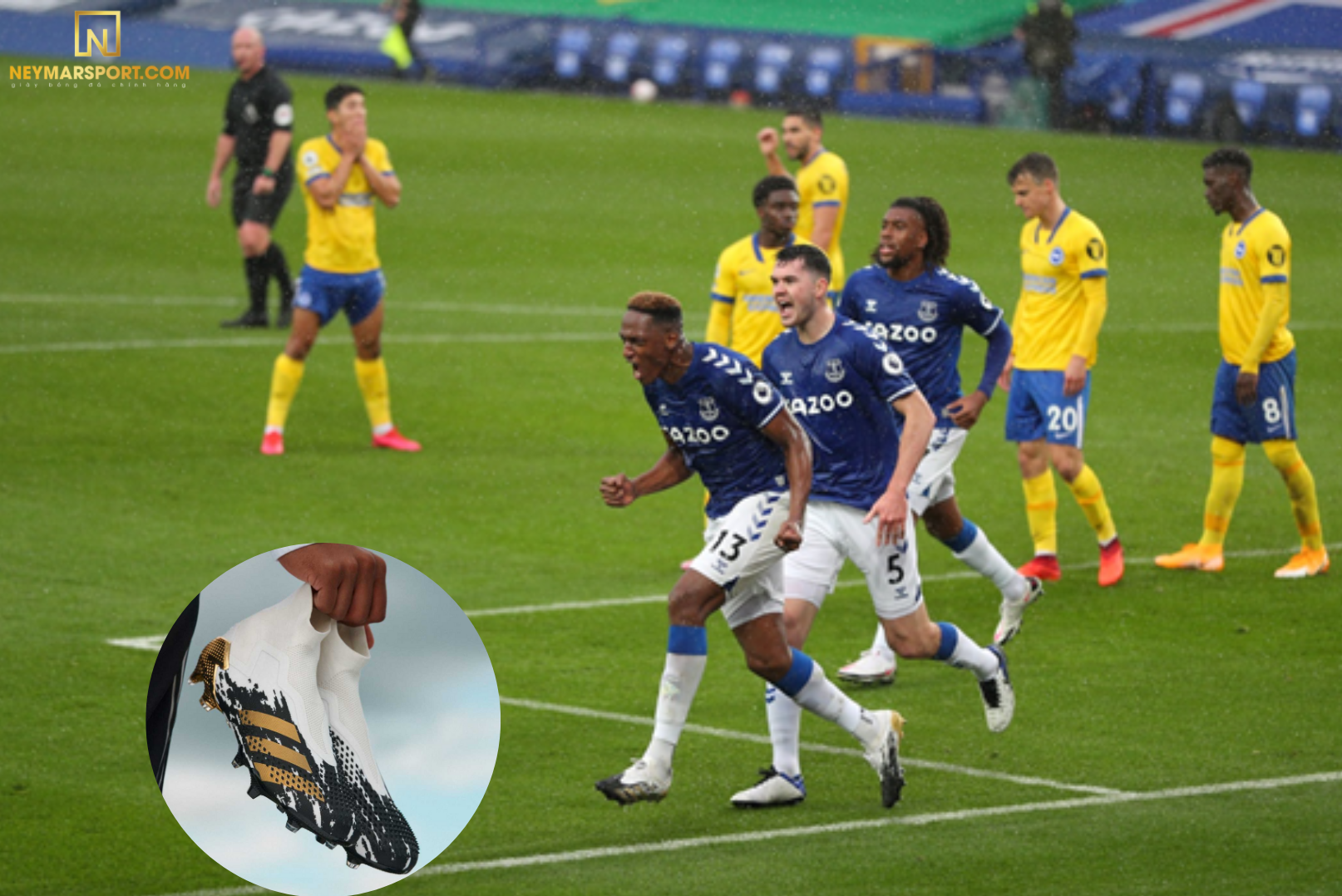 Yerry Mina đánh đầu ghi bàn trọng trận đấu (Everton Vs Brighton ) 