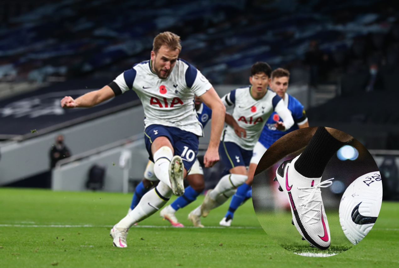 Harry Kane ghi bàn với cú sút đầy hiểm hóc trong trận đấu với Brighton